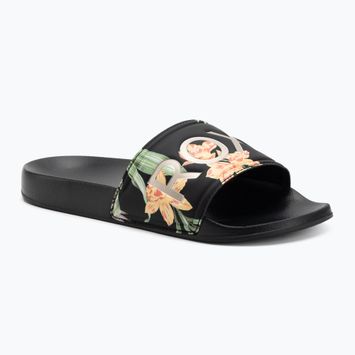 Dámské nazouváky ROXY Slippy II black/green print