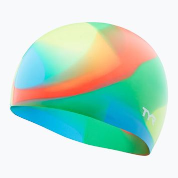 Dětská plavecká čepice TYR Tiedye Silicone Multicolor Jr blue/yellow/green/orange