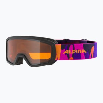 Dětské lyžařské brýle Alpina Piney black/pink matt/orange