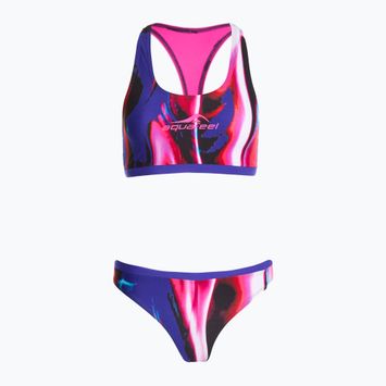 Dámské dvoudílné plavky aquafeel Racerback blue pink flames