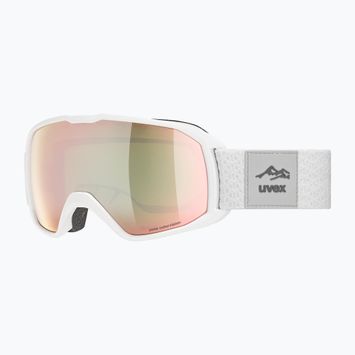 UVEX Xcitd CV S2 lyžařské brýle white matt/morror rose/colorvision green