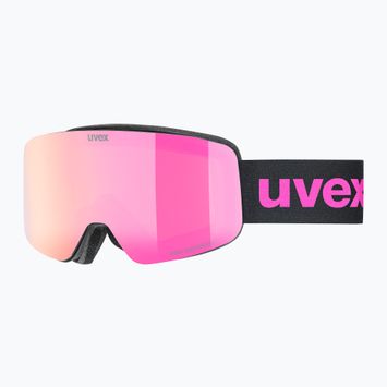 Dětské lyžařské brýle UVEX Pwdr FM black matt/mirror pink green clear