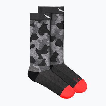 Dámské trekové ponožky Salewa Pedroc Camo AM Crew black-grey 00-0000069038