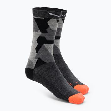 Dámské trekové ponožky Salewa Pedroc Camo AM Crew black-grey 00-0000069038