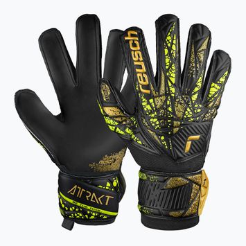 Brankářské rukavice Reusch Attrakt Infinity Finger Support black/gold/yellow/black