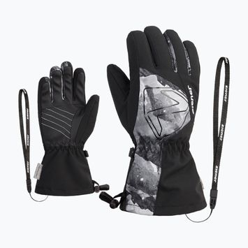 Dětské lyžařské rukavice ZIENER Laval Aquashield AW black/grey mountain