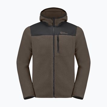 Pánská fleecová mikina Jack Wolfskin Kammweg Pile Fz cold coffee