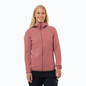 Dámská fleecová mikina Jack Wolfskin dámská fleecová bunda Kolbenberg Hooded Fz mineral red