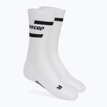 Pánské kompresní běžecké ponožky   CEP 4.0 Mid Cut white
