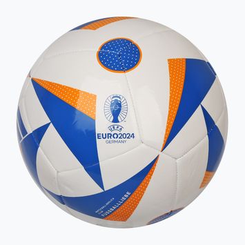 Fotbalový míč  adidas Fussballiebe Club white/glow blue/lucky orange velikost 5