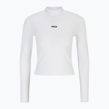 Dámské tričko longsleeve  FILA Linnuse Cropped Turtle Neck bright white