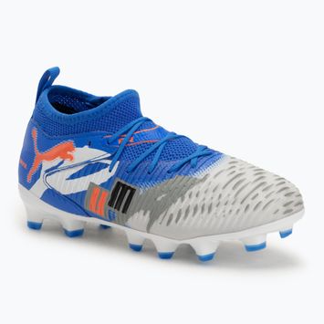Dětské kopačky PUMA Future 8 Match Forever FG/AG Jr white/ultra blue/feather gray/puma black/glowing red