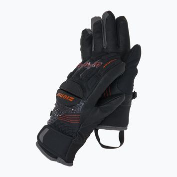 Dětské lyžařské rukavice ZIENER Luro Aquashield PR black/orange pop