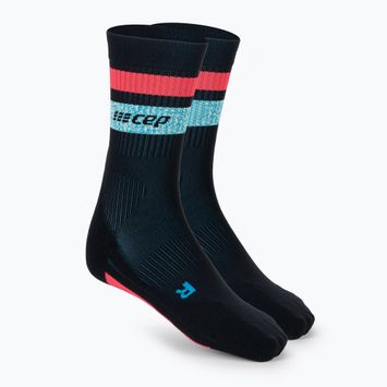 Pánské kompresní běžecké ponožky   CEP Miami Vibes 80's black/blue/pink