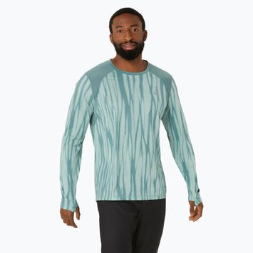 Pánské běžecké tričko longsleeve  ASICS Road All Over Print light celadon/celadon