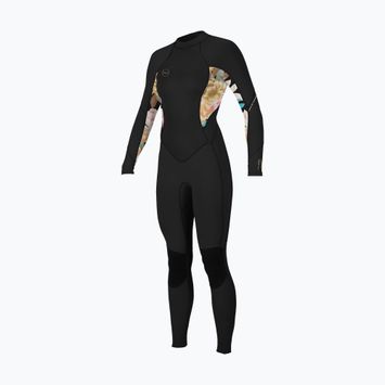 Dámský plavecký neopren  O'Neill Bahia 3/2 Back Zip Full black/mikah floral/black