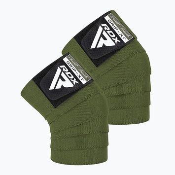 Bandáže na kolena RDX Compression Elasticated Knee Wrap army green