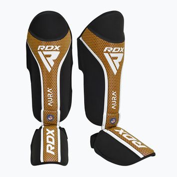 Chrániče holení a chodidel RDX Shin Instep Aura Plus T-17 golden