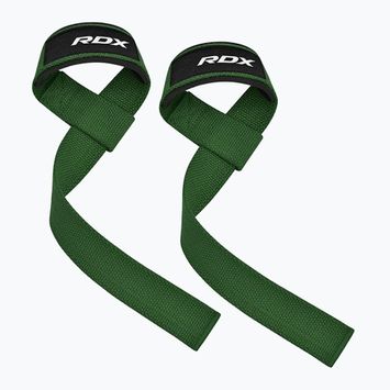 Popruhy s háky na zápěstí RDX W1 Weight Training Wrist Straps army green