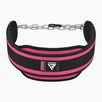 Vzpěračský opasek RDX Pro Dipping Belt 2 Layer pink