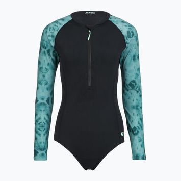 Dámské jednodílné plavky ZONE3 Long Sleeve teal tie dye