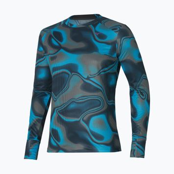 Pánské běžecké tričko longsleeve  Mizuno Premium Aero Tee hawaiian ocean/black