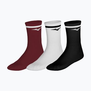 Ponožky Mizuno Training With Line 3 pairs sun dried tomato/white/black