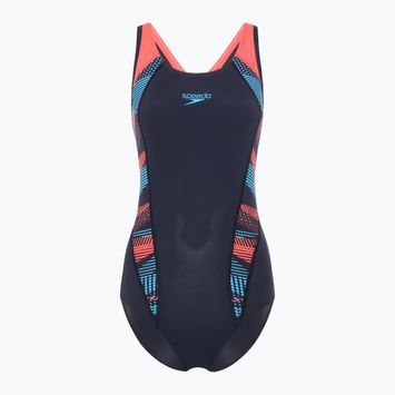 Dámské jednodílné plavky Speedo Placement Laneback zoom boom placement/true navy