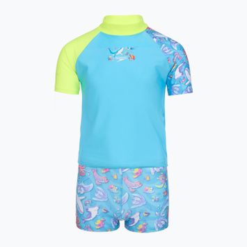 Pánské dvoudílné plavky Speedo Learn To Swim Digital Rash Top Set turkish sea