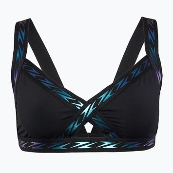 Horní díl plavek Speedo Solid Logo Elastic Cross Front Top anthracite