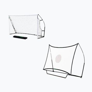 Fotbalová branka + rebounder QuickPlay Kickster 2 v 1 240 x 150 cm bílá/černá