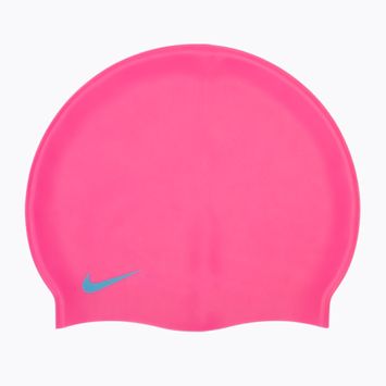 Dětská plavecká čepice Nike Solid Silicone růžová TESS0106-670