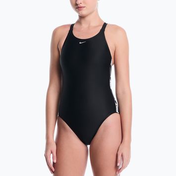 Dámské jednodílné plavky Nike Logo Tape Fastback black