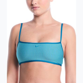 Horní díl plavek Nike Ripple Texture Bralette Classic Bikini bleached turquoise