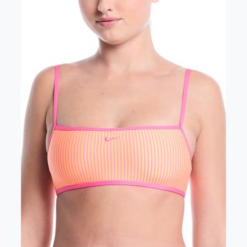 Horní díl plavek Nike Ripple Texture Bralette Classic Bikini pink glow