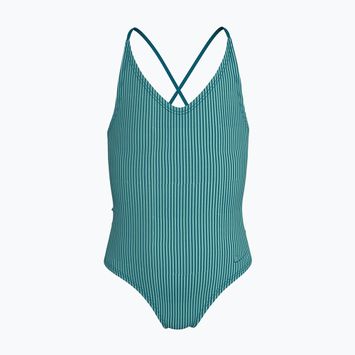 Dětské jednodílné plavky Nike Ocean Bound Ripple Texture Lace Up blached turquoise