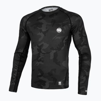 Pánský chránič Rashguard s dlouhým rukávem Pitbull West Coast Net Camo 2 Rash black camo