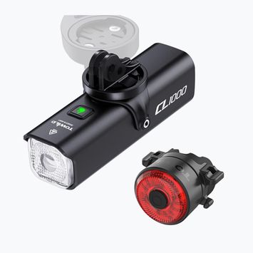 Sada světel na kolo TOWILD CL1000 + TL03 black