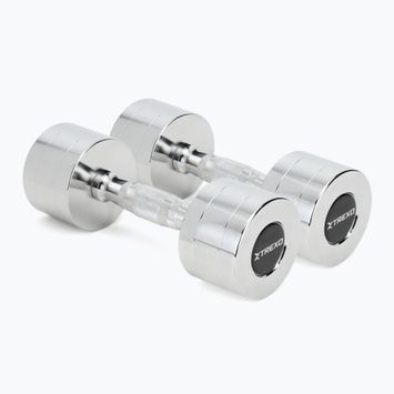 Chromované činky TREXO 2x6 kg silver 