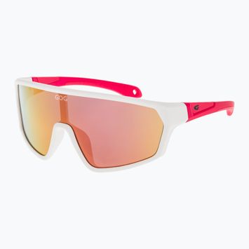 Dětské sluneční brýle GOG Flint matt white/neon pink/polychromatic pink