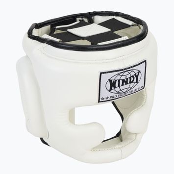 Boxerská helma WINDY Genuine Leather white