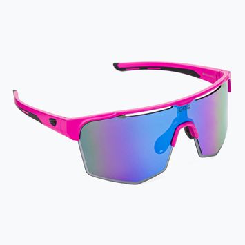 Cyklistické brýle GOG Athena matné neonově růžové / černé / polychromatické bílo-modré E508-3