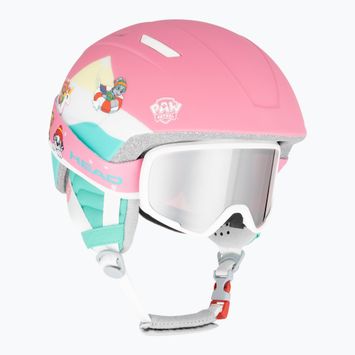 Dětská lyžařská helma HEAD Maja Set Paw + brýle růžová