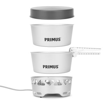 Stříbrný cestovní vařič Primus Essential Stove s hrnci P351030