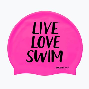 Plavecká čepice BuddySwim LLS Silicone pink