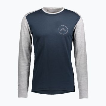 Pánské termo tričko longsleeve SCOTT Defend Merino dark blue/light grey melange