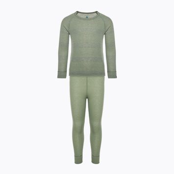 Dětské termoprádlo ODLO Active Warm Eco Long steel grey melange/matte green