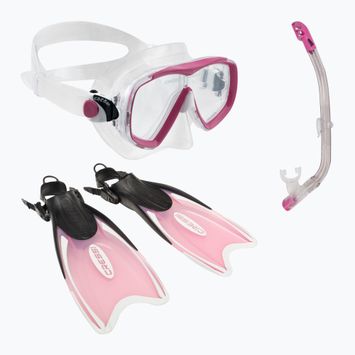 Potápěčský set Cressi Mini Palau Bag dětská maska + šnorchl + ploutve růžová CA123129