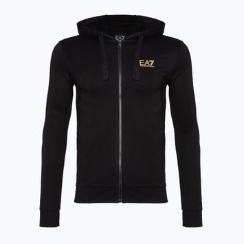 Pánská mikina EA7 Emporio Armani Train Core ID Hoodie FZ Coft black/gold logo