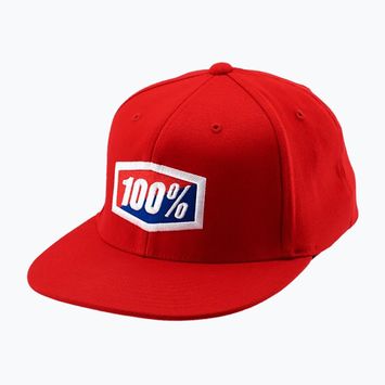 Pánská kšiltovka 100% Official J-Fit Flexfit červená 20040-003-17
